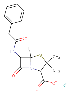 Penicillin G potassium Chemical Structure