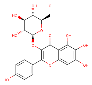 6-Hydroxykaempferol 3-O-β-D-glucoside Chemical Structure
