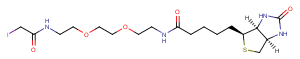 Biotin-PEG2-C2-iodoacetamide Chemical Structure