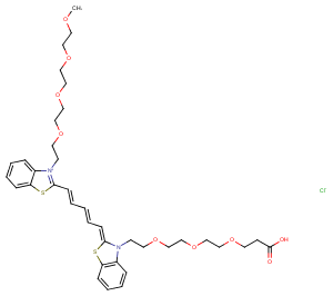 N-(m-PEG4)-N'-(Acid-PEG3)-benzothiazole Cy5