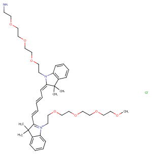 N-(m-PEG4)-N'-(amino-PEG3)-Cy5