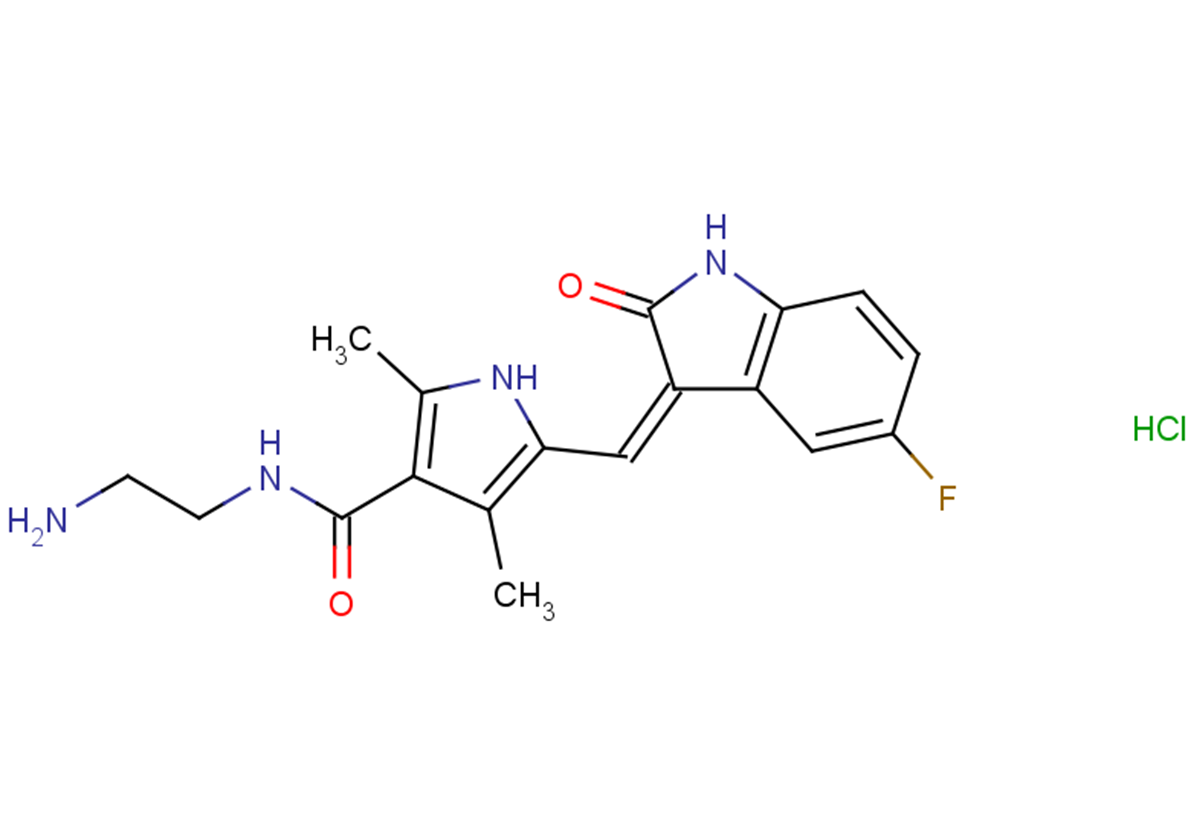 N,N-Didesethyl Sunitinib Hydrochloride Chemical Structure
