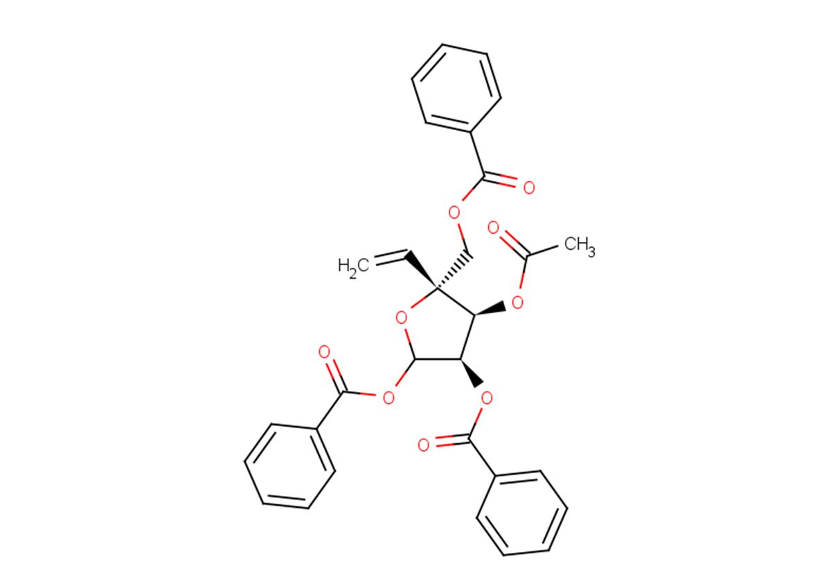 1,2,3,5-Tetra-O-benzoyl-4-alpha-C-vinyl-D-ribofuranose Chemical Structure