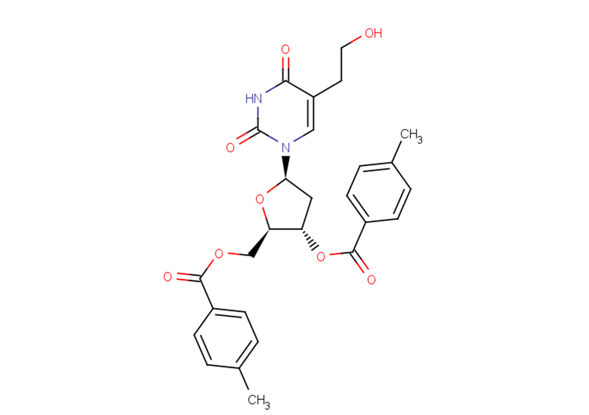 5-(2-Hyroxyethyl)-2’,3’-di-O-toluoyl-2’-deoxyuridine Chemical Structure