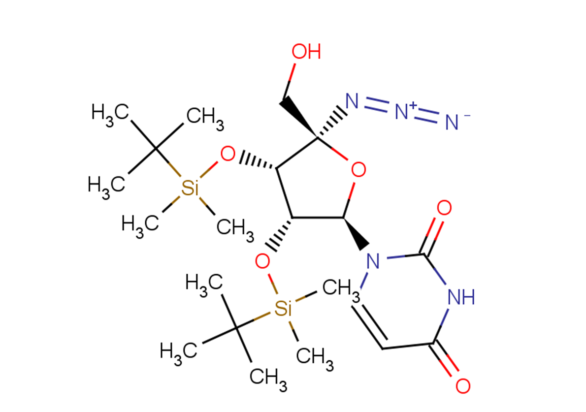 4’-alpha-C-Azido-2’,3’-bis(O-t-butyldimethylsilyl)uridine Chemical Structure