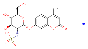 4-Methylumbelliferyl 2-sulfamino-2-deoxy-α-D-Glucopyranoside (sodium salt) Chemical Structure