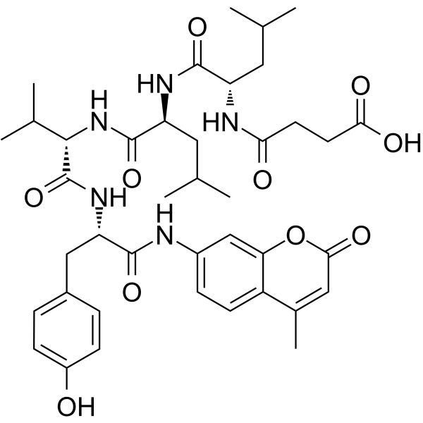 Suc-Leu-Leu-Val-Tyr-AMC Chemical Structure