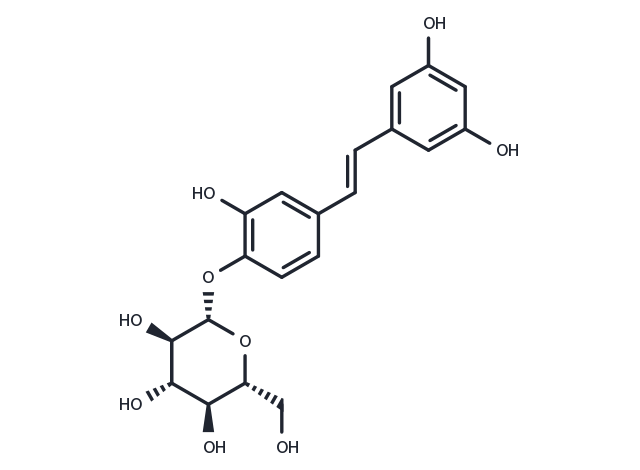 Piceatannol 4'-O-glucoside Chemical Structure