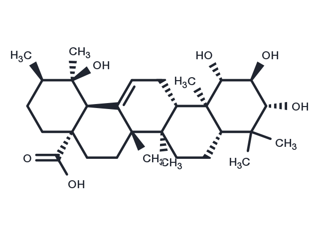 TargetMol Chemical Structure 1,2,3,19-Tetrahydroxy-12-ursen-28-oic acid