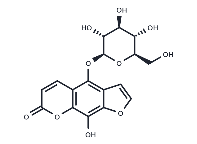 TargetMol Chemical Structure 8-Hydroxy-5-O-beta-D-glucopyranosylpsoralen