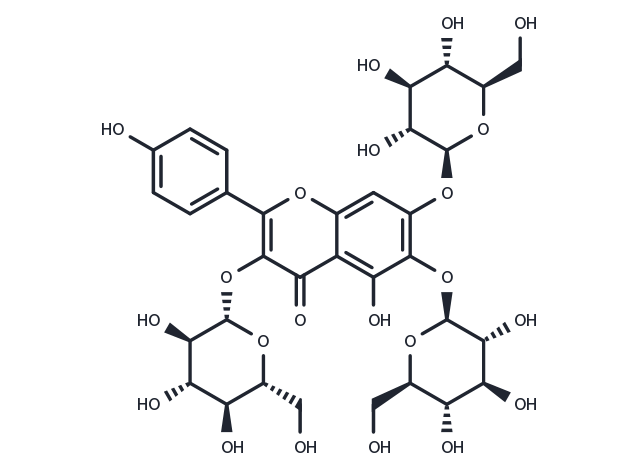 6-Hydroxykaempferol-3,6,7-triglucoside Chemical Structure