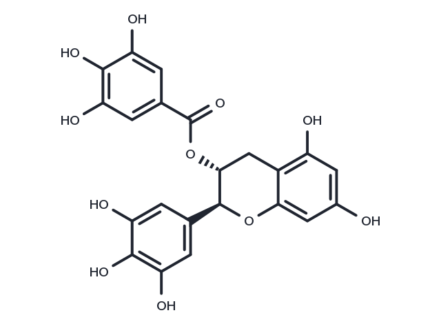 (-)-Gallocatechin gallate Chemical Structure