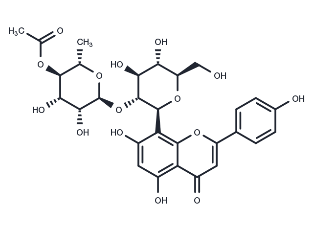 Vitexin 2''-O-(4'''-O-acetyl)rhamnoside Chemical Structure