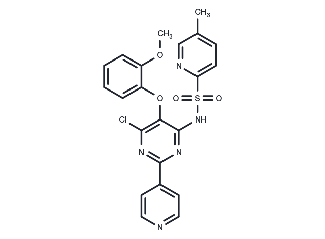 TargetMol Chemical Structure N-(6-chloro-5-(2-Methoxyphenoxy)-2-(pyridin-4-yl)pyriMidin-4-yl)-5-Methylpyridine-2-sulfonamide