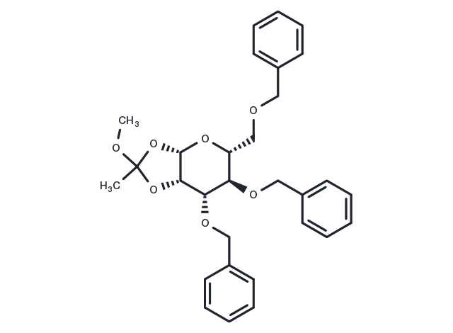 3,4,6-Tri-O-benzyl-β-D-Mannopyranose 1,2-(methyl orthoacetate) Chemical Structure