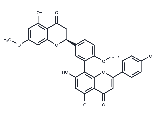 2,3-Dihydroamentoflavone 7,4'-dimethyl ether Chemical Structure