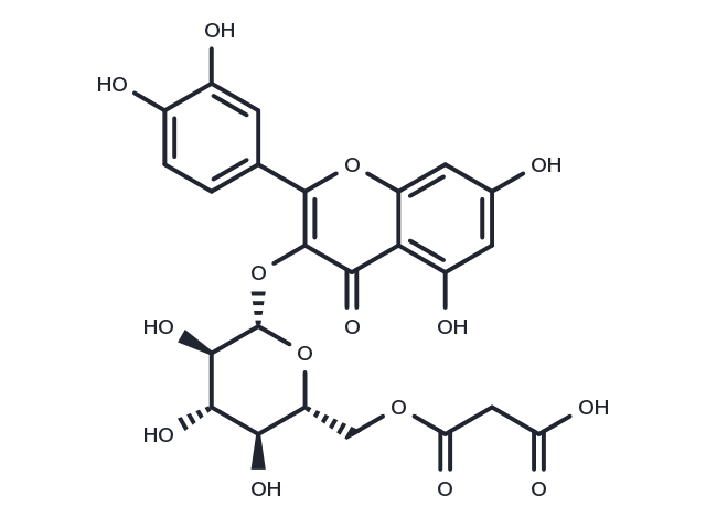 Quercetin 3-O-(6-O-malonyl)-b-D-glucoside Chemical Structure