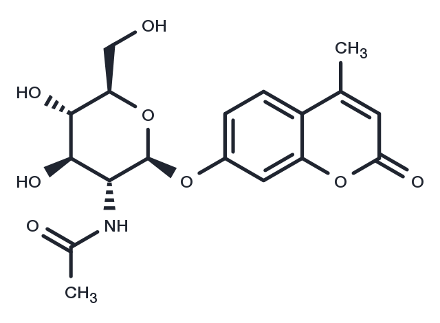 4-Methylumbelliferyl-2-acetamido-2-deoxy-β-D-Glucopyranoside Chemical Structure