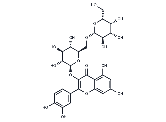 Quercetin-3-O-b-D-galactopyranosyl-(1→6)-b-D-glucopyranoside Chemical Structure