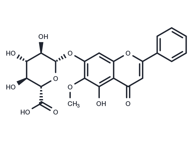 Oroxylin A-7-O-glucuronide Chemical Structure
