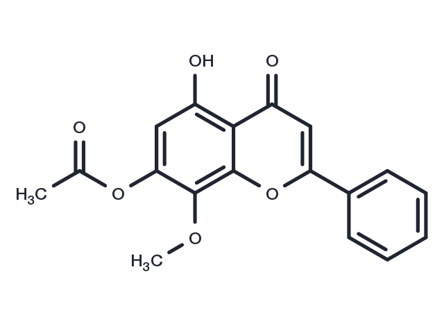 5-Hydroxy-7-acetoxy-8-methoxyflavone Chemical Structure