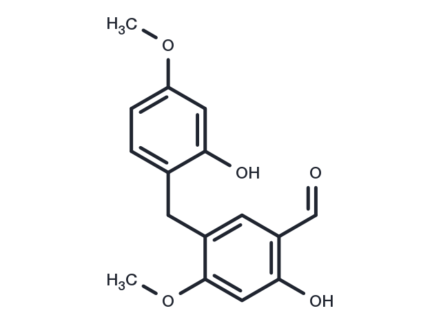 TargetMol Chemical Structure 2-Hydroxy-5-(2-hydroxy-4-methoxybenzyl)-4-methoxybenzaldehyde
