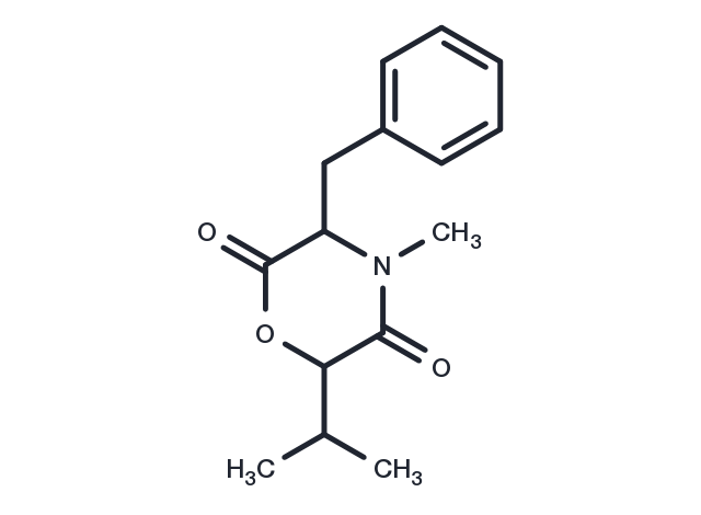 2,5-Morpholinedione, 4-methyl-6-(1-methylethyl)-3-(phenylmethyl)- Chemical Structure