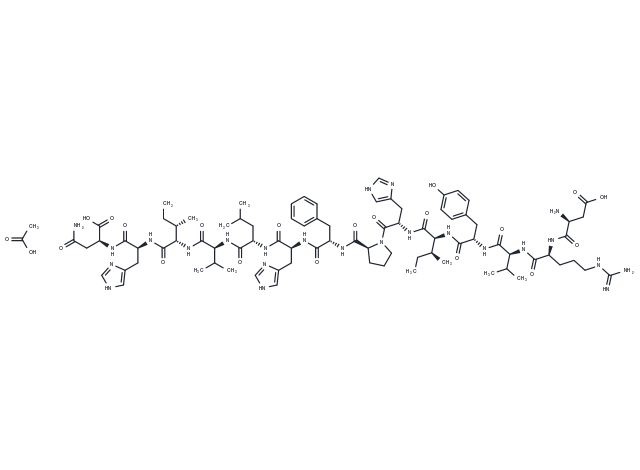 Angiotensinogen (1-14), human acetate Chemical Structure