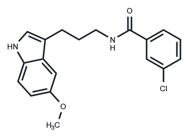 Benzamide, 3-chloro-N-(3-(5-methoxy-1H-indol-3-yl)propyl)- Chemical Structure