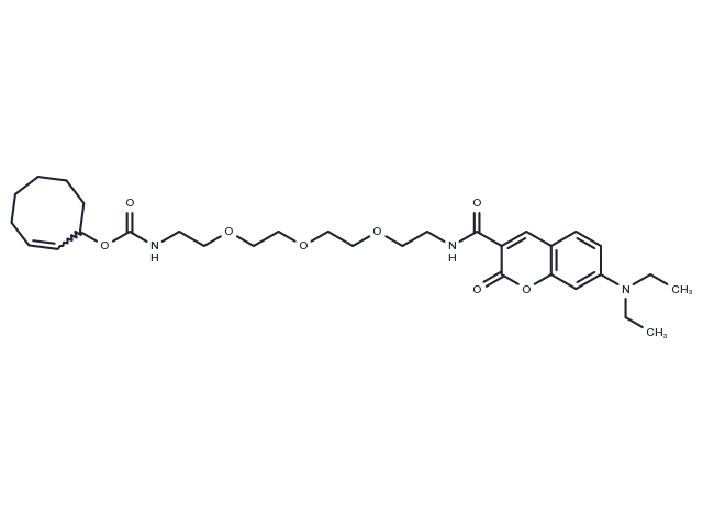 Coumarin-PEG3-TCO Chemical Structure