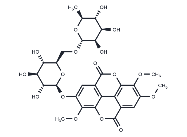 3,7,8-Tri-O-methylellagic acid 2-O-rutinoside Chemical Structure