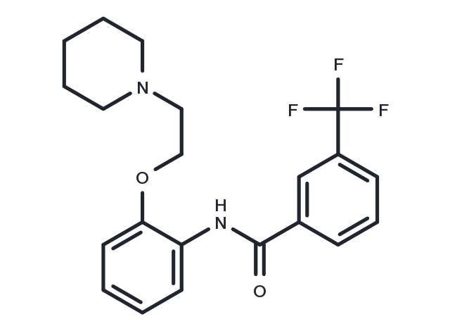 Benzamide, 2-(2-(1-piperidinyl)ethoxy)-N-(3-(trifluoromethyl)phenyl)- Chemical Structure