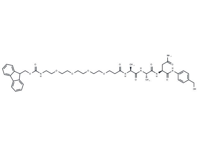 Fmoc-PEG4-Ala-Ala-Asn-PAB Chemical Structure