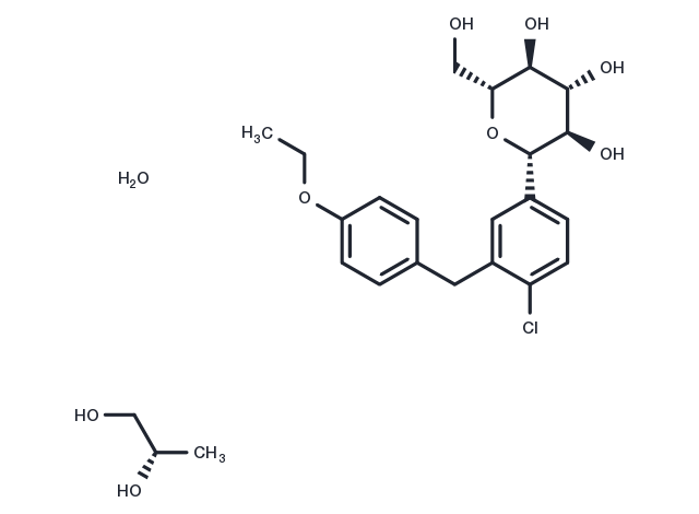 Dapagliflozin ((2S)-1,2-propanediol, hydrate) Chemical Structure
