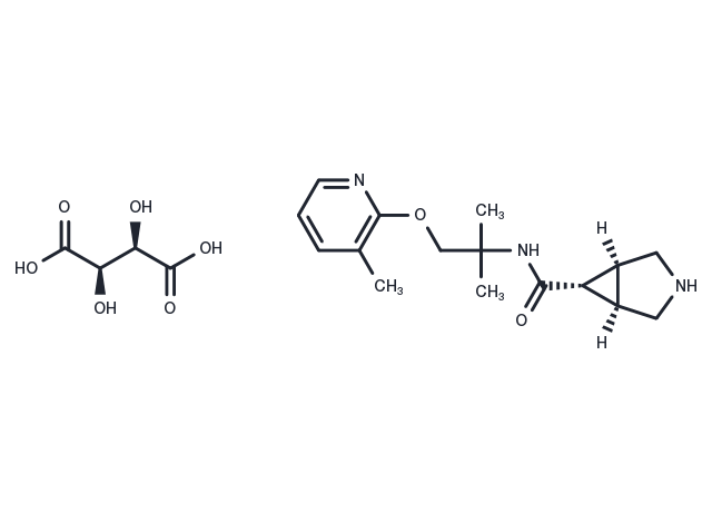 TargetMol Chemical Structure (1R,5S,6r)-N-(2-methyl-1-((3-methylpyridin-2-yl)oxy)propan-2-yl)-3-azabicyclo[3.1.0]hexane-6-carboxamide L(+)-Tartaric acid
