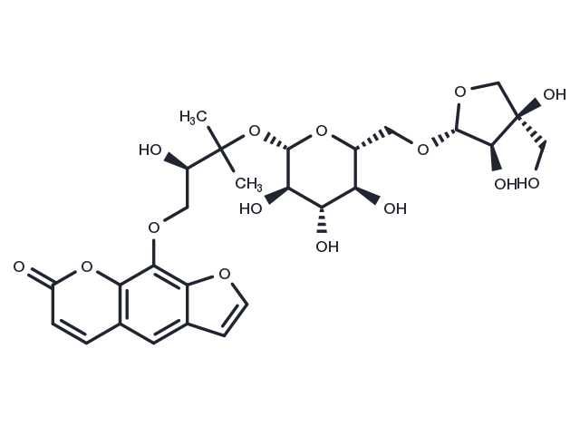 TargetMol Chemical Structure Heraclenol 3'-O-[beta-D-apiofuranosyl-(1-6)-beta-D-glucopyranoside]