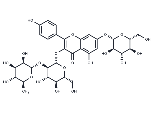 Kaempferol 3-O-neohesperidoside 7-O-glucoside Chemical Structure