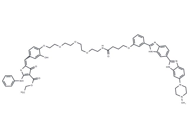 HOE 33187-O-CONH-PEG4-phenol-thiophenone-NHPh-COOEt Chemical Structure