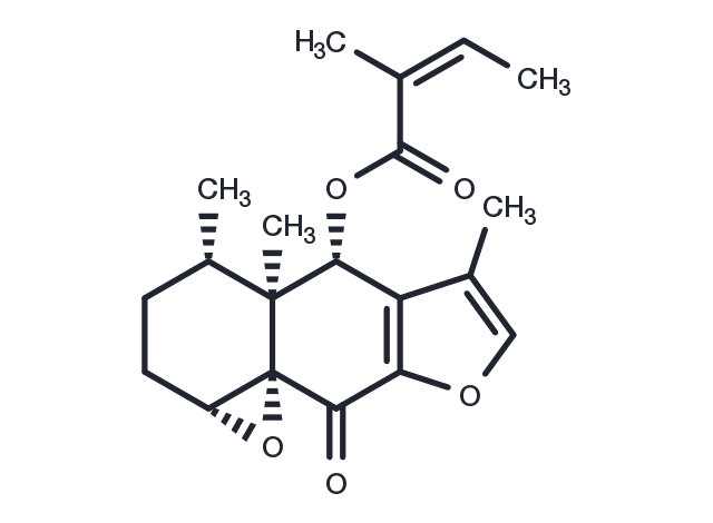 6beta-Angeloyloxy-1beta,10beta-epoxy-9-oxofuranoeremophilane Chemical Structure