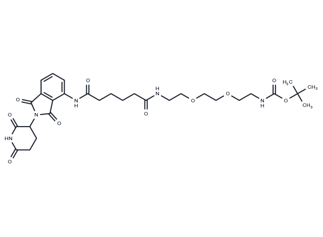 Pomalidomide-amido-C4-amido-PEG2-C2-NH-Boc Chemical Structure