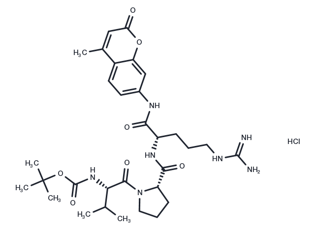 Boc-Val-Pro-Arg-MCA hydrochloride Chemical Structure