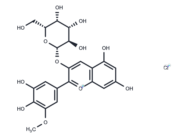 Petunidin-3-O-galactoside chloride Chemical Structure