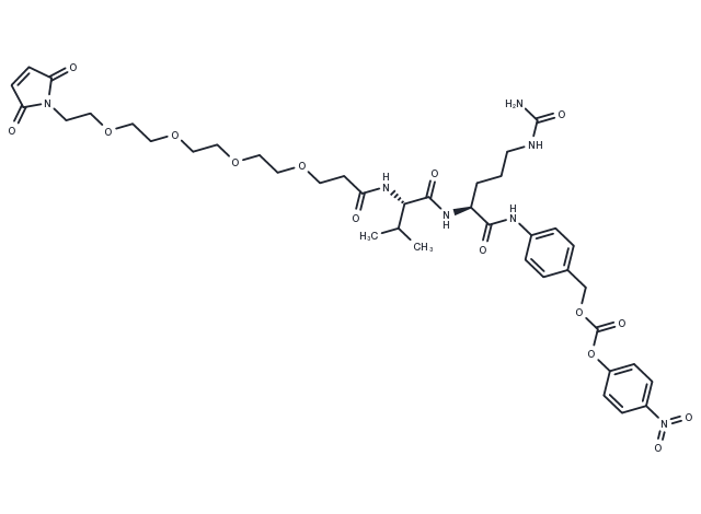 Mal-PEG4-Val-Cit-PAB-PNP Chemical Structure