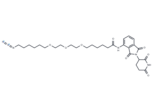 Pomalidomid-C6-PEG3-butyl-N3 Chemical Structure