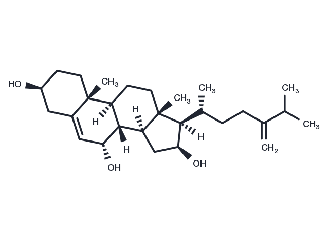 Ergosta-5,24(28)-diene-3,7,16-triol Chemical Structure