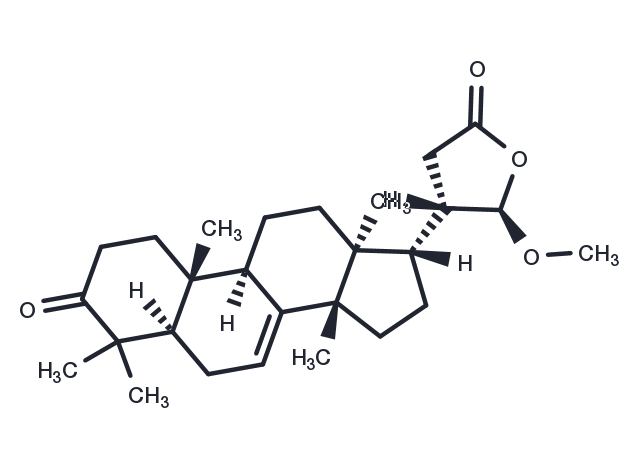 TargetMol Chemical Structure 3-Oxo-21α-methoxy-24,25,26,27-tetranortirucall-7-ene-23(21)-lactone