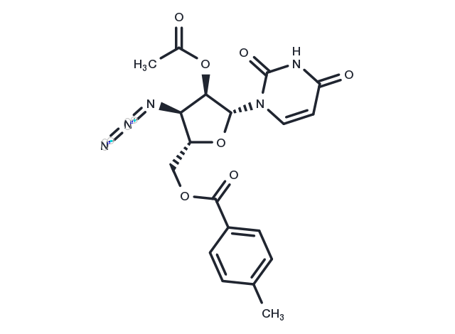 2’-O-Acetyl-3’-azido-5’-O-(p-Toluoyl))-3’-deoxyuridine Chemical Structure