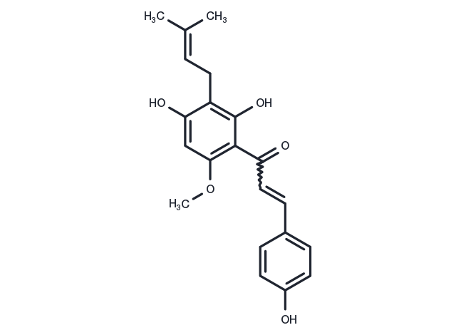 TargetMol Chemical Structure 1-[2,4-Dihydroxy-6-methoxy-3-(3-methyl-2-buten-1-yl)phenyl]-3-(4-hydroxyphenyl)-2-propen-1-one
