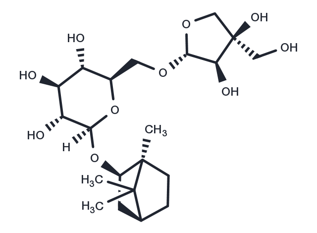 L-Borneol 7-O-[β-D-apiofuranosyl-(1→6)]-β-D-glucopyranoside Chemical Structure