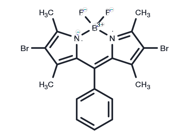 8-Phenyl-2,6-dibromo-1,3,5,7-tetramethyl BODIPY Chemical Structure